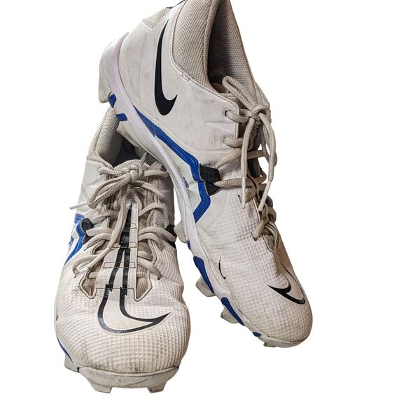Nike Alpha Shoes Fastflex Cleats Mens 12 White Blue CV0582-101 Turf Football - Picture 1 of 16